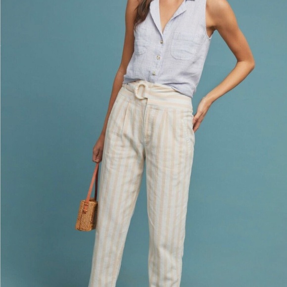 Anthropologie Oasis Striped Linen Pants - Picture 7 of 7